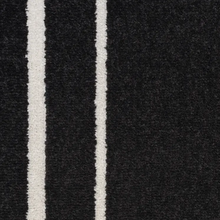 8' Black And Ivory Round Indoor Outdoor Area Rug