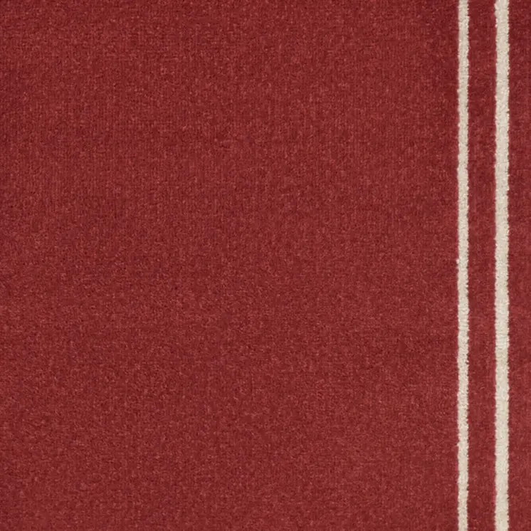 8' Brick Red And Ivory Indoor Outdoor Runner Rug