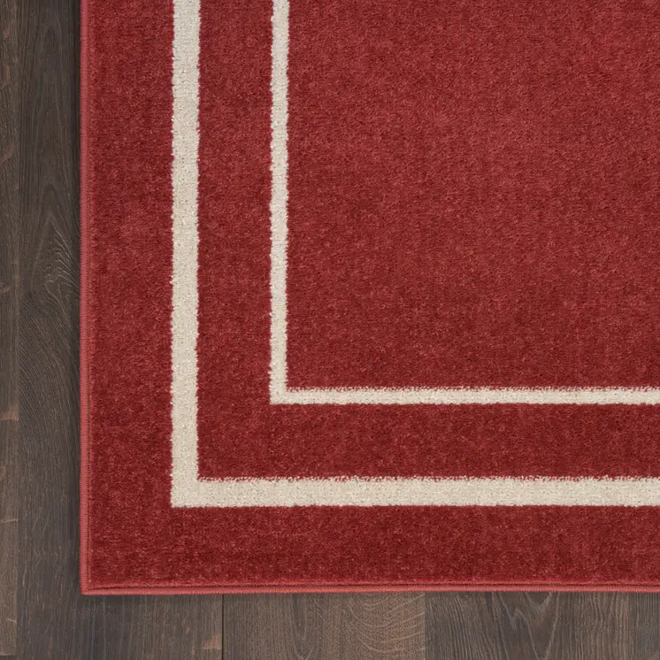 4' X 6' Brick Red And Ivory Indoor Outdoor Area Rug