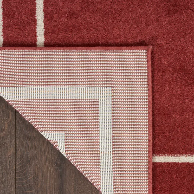 4' X 6' Brick Red And Ivory Indoor Outdoor Area Rug