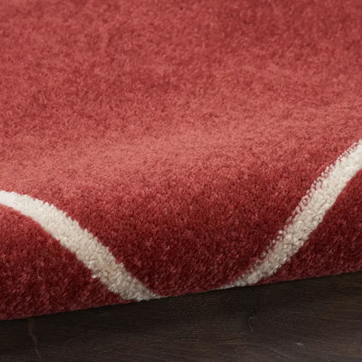 8' Brick Red And Ivory Round Indoor Outdoor Area Rug