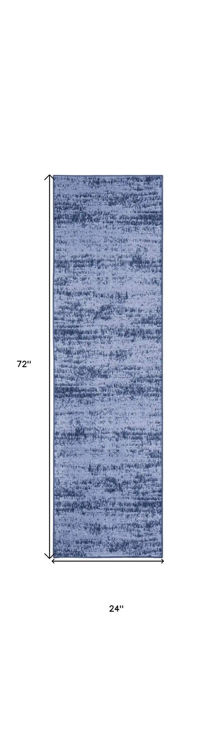 6' Denim Blue And Navy Blue Abstract Indoor Outdoor Runner Rug