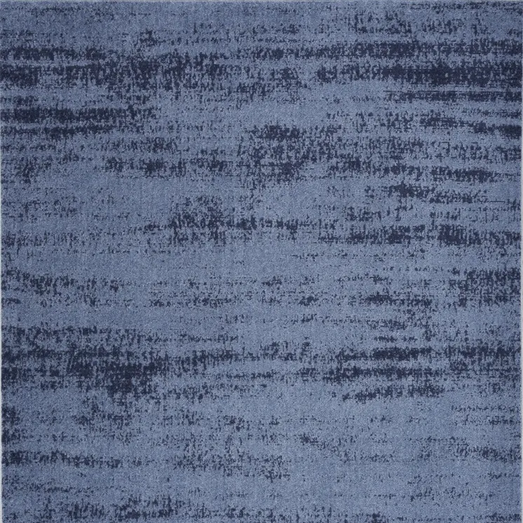 4' X 6' Denim Blue And Navy Blue Abstract Indoor Outdoor Area Rug