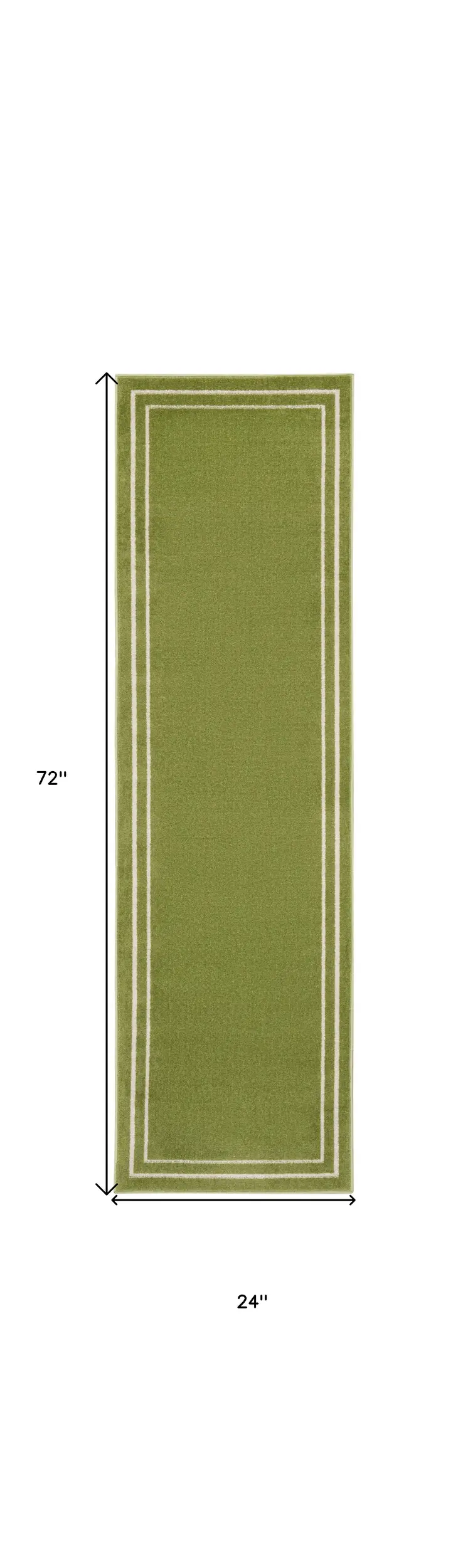 6' Green And Ivory Indoor Outdoor Runner Rug