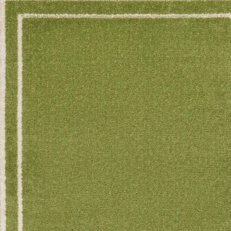 8' Green And Ivory Indoor Outdoor Runner Rug
