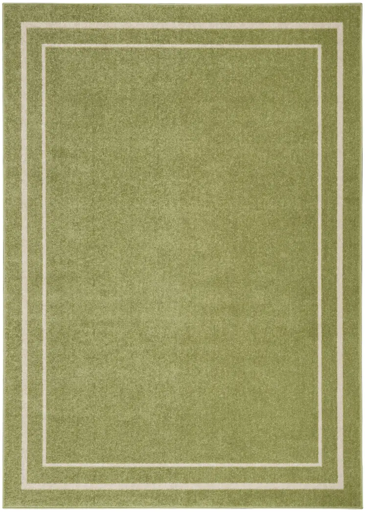 4' X 6' Green And Ivory Indoor Outdoor Area Rug