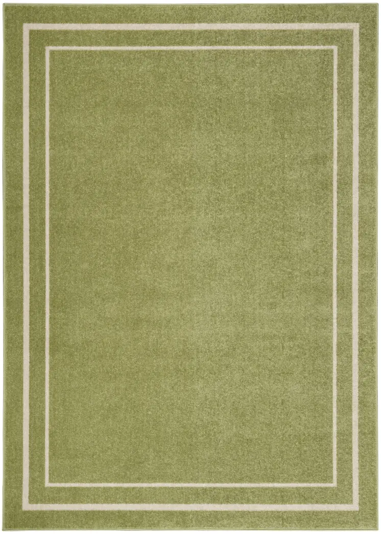 4' X 6' Green And Ivory Indoor Outdoor Area Rug