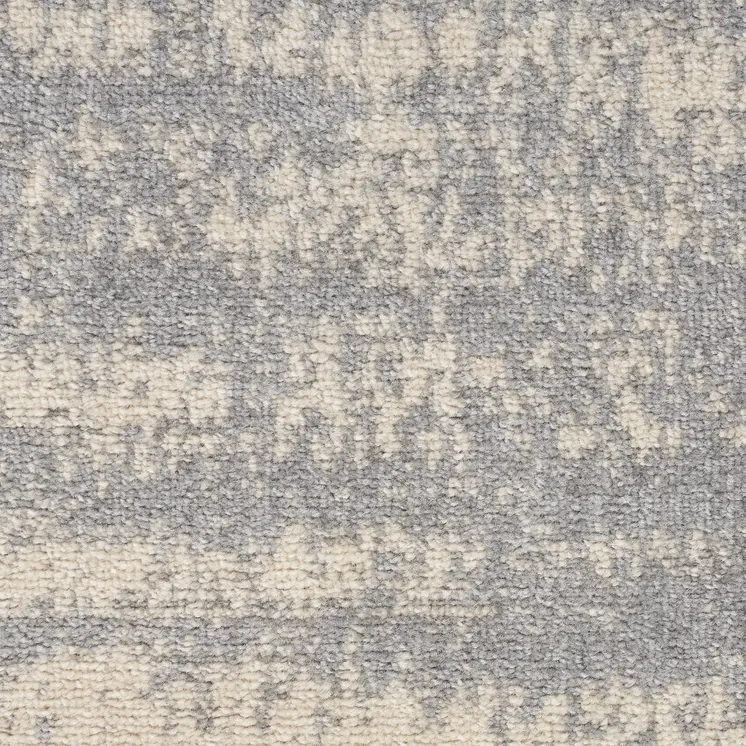 6' Gray And Beige Abstract Indoor Outdoor Runner Rug