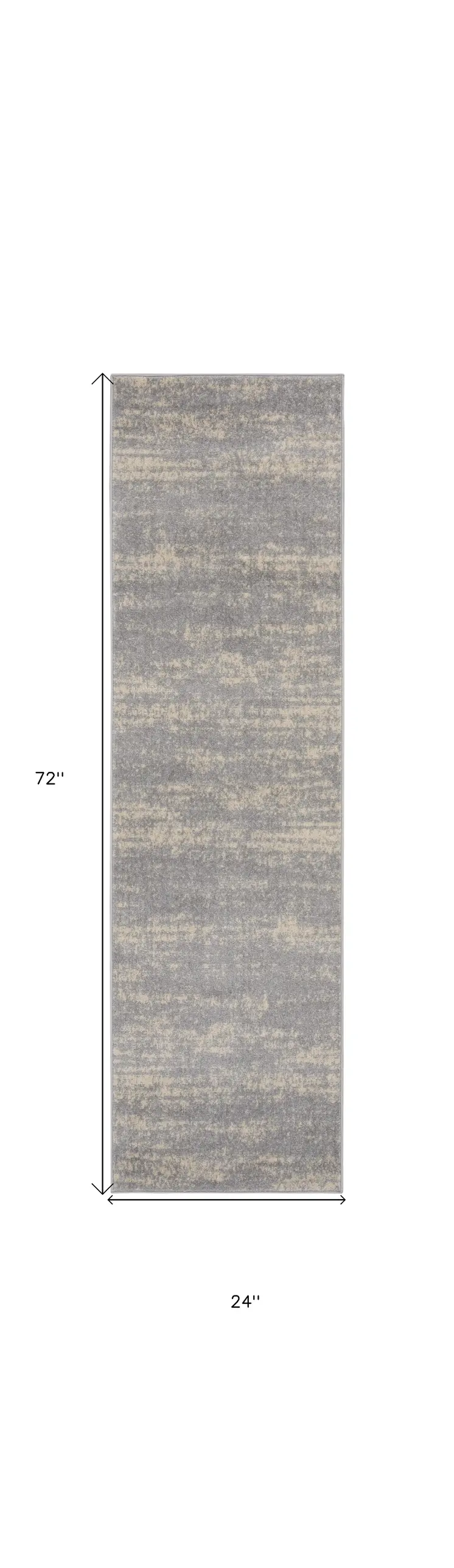 6' Gray And Beige Abstract Indoor Outdoor Runner Rug