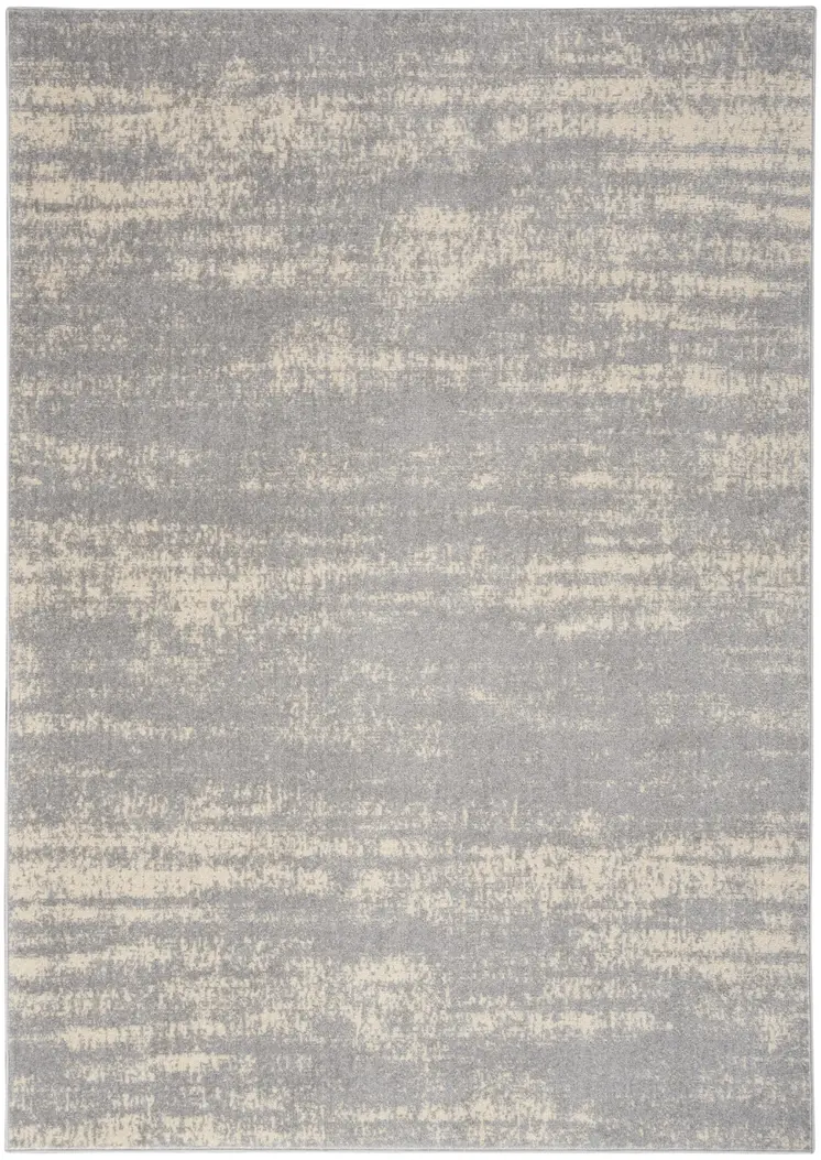 5' X 7' Gray And Beige Abstract Indoor Outdoor Area Rug