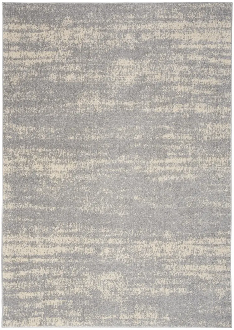 5' X 7' Gray And Beige Abstract Indoor Outdoor Area Rug