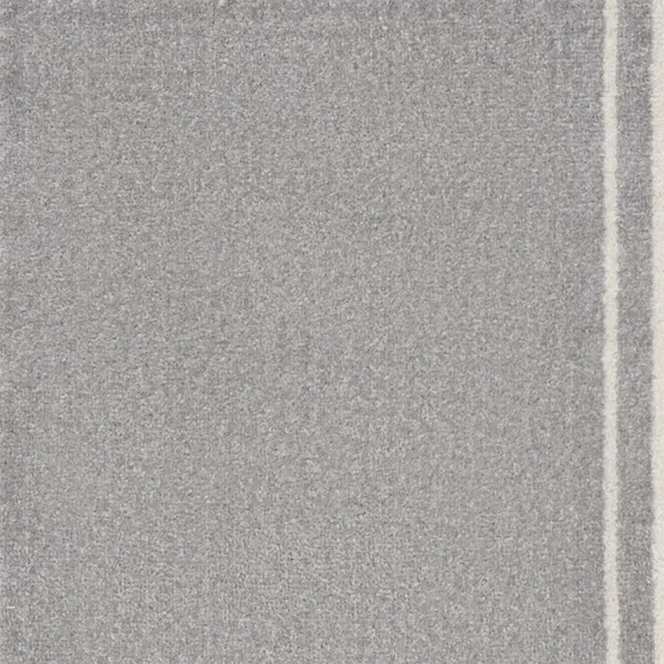 6' Gray And Ivory Indoor Outdoor Runner Rug