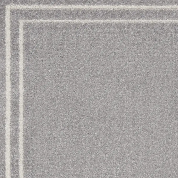 8' Gray And Ivory Indoor Outdoor Runner Rug