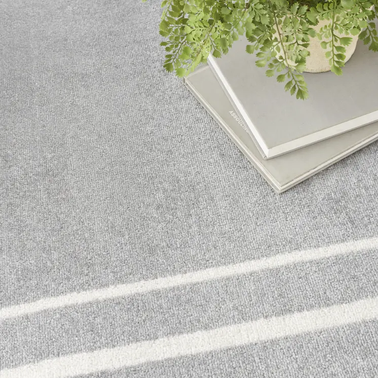 4' X 6' Gray And Ivory Indoor Outdoor Area Rug
