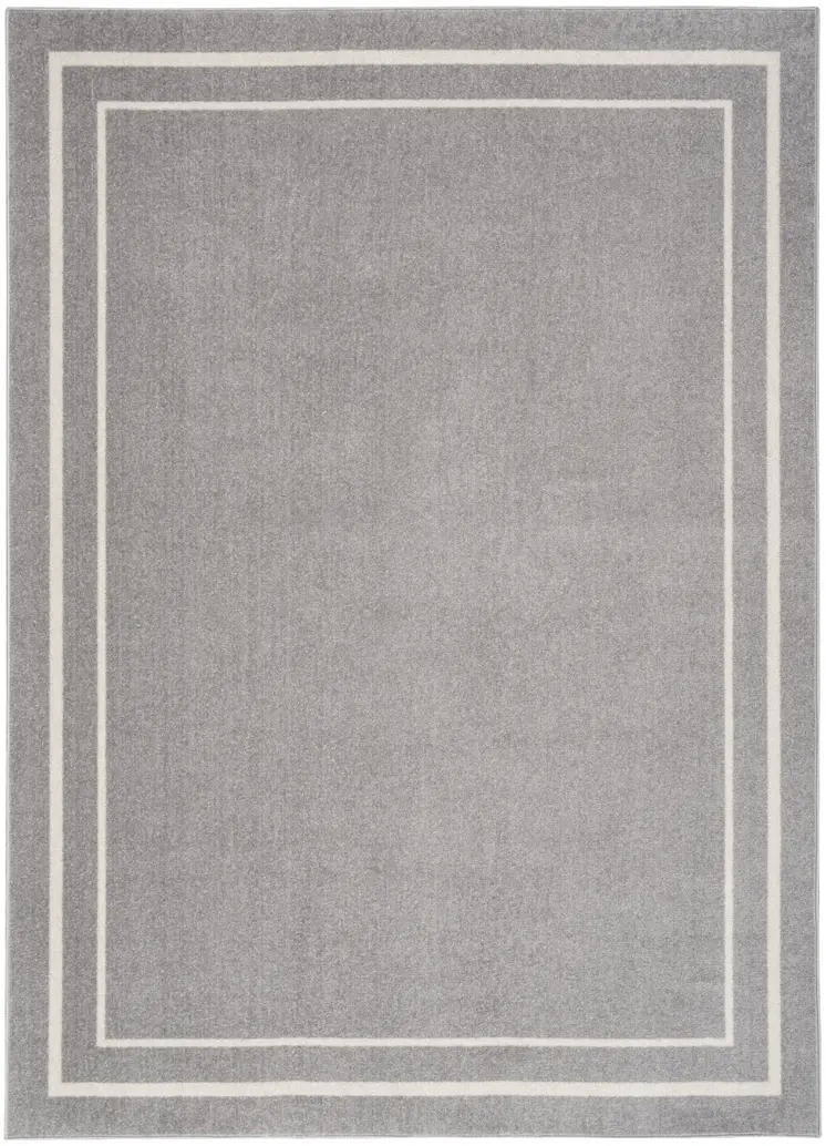 5' X 7' Gray And Ivory Indoor Outdoor Area Rug