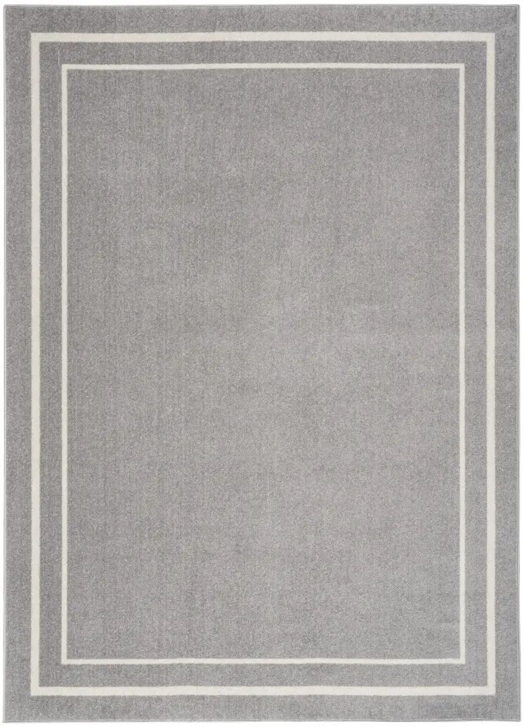 5' X 7' Gray And Ivory Indoor Outdoor Area Rug