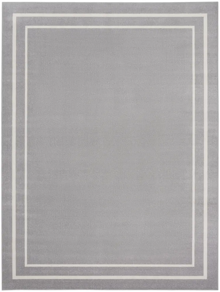 8' X 10' Gray And Ivory Indoor Outdoor Area Rug