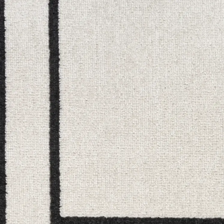 6' Ivory And Black Indoor Outdoor Runner Rug