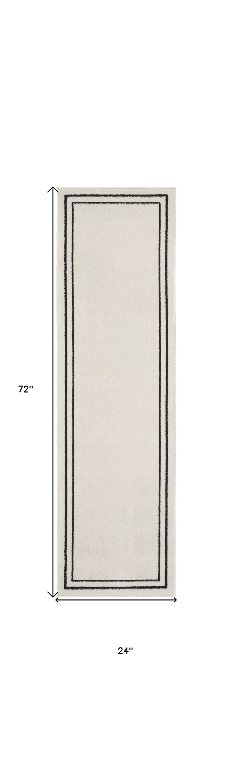 6' Ivory And Black Indoor Outdoor Runner Rug