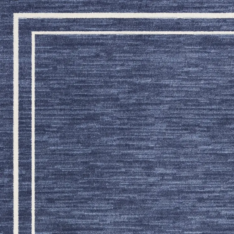 4' X 6' Navy Blue And Ivory Indoor Outdoor Area Rug