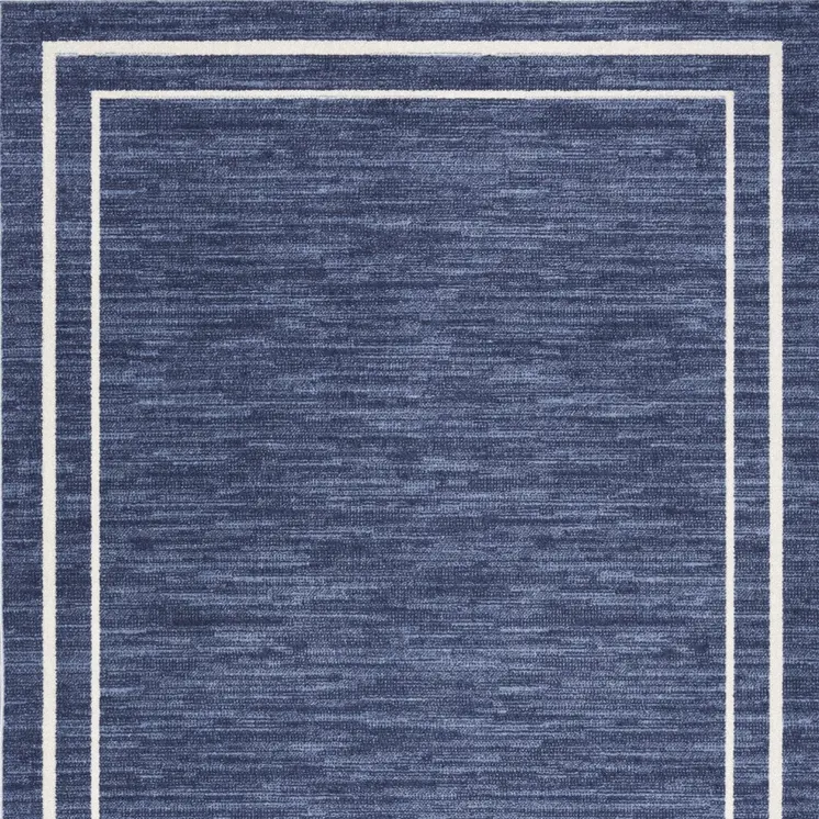 5' X 7' Navy Blue And Ivory Indoor Outdoor Area Rug
