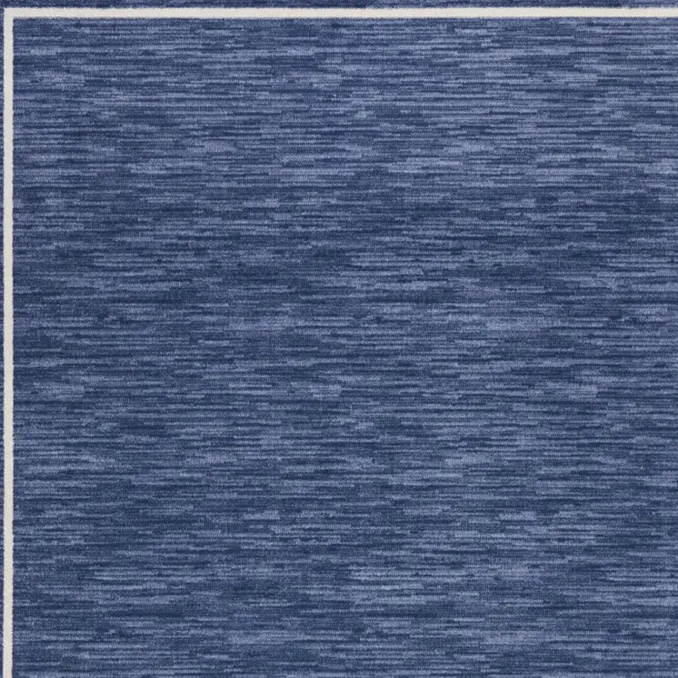 8' X 10' Navy Blue And Ivory Indoor Outdoor Area Rug