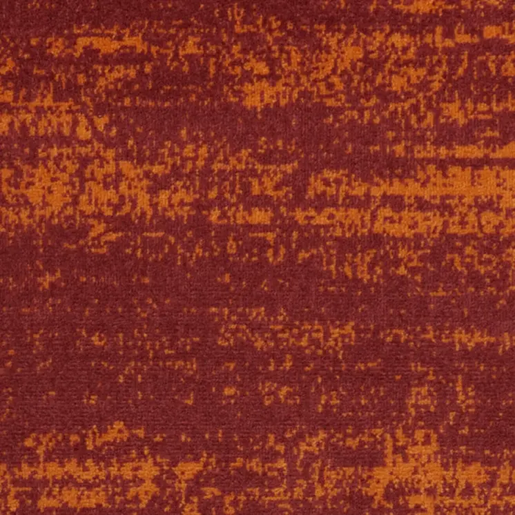 6' Red And Orange Abstract Indoor Outdoor Runner Rug