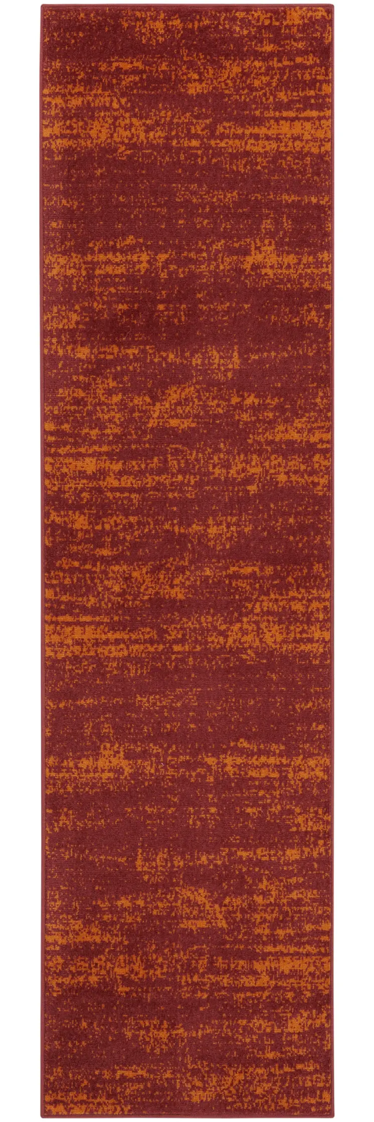 8' Red And Orange Abstract Indoor Outdoor Runner Rug