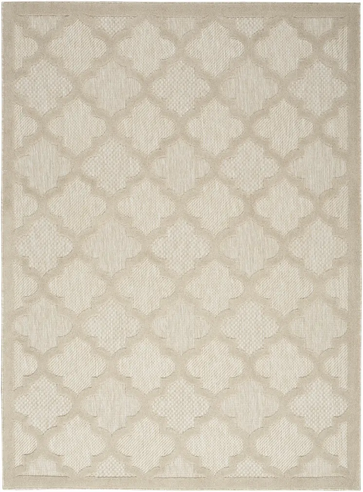4' X 6' Cream And Beige Trellis Indoor Outdoor Area Rug
