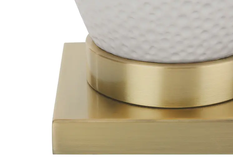 26" Gold and White Ceramic Urn Table Lamp With Cream Empire Shade