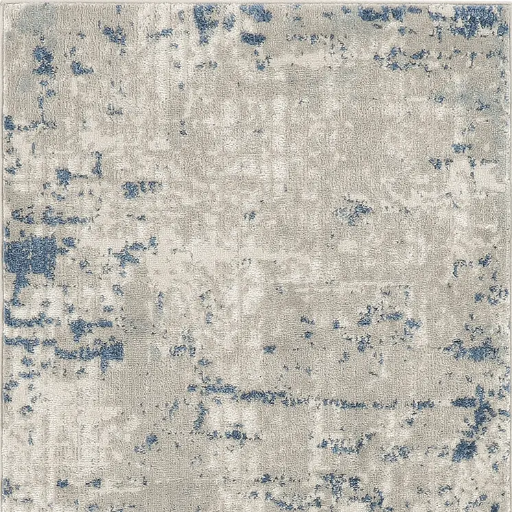 2' X 4' Gray and Ivory Abstract Power Loom Area Rug