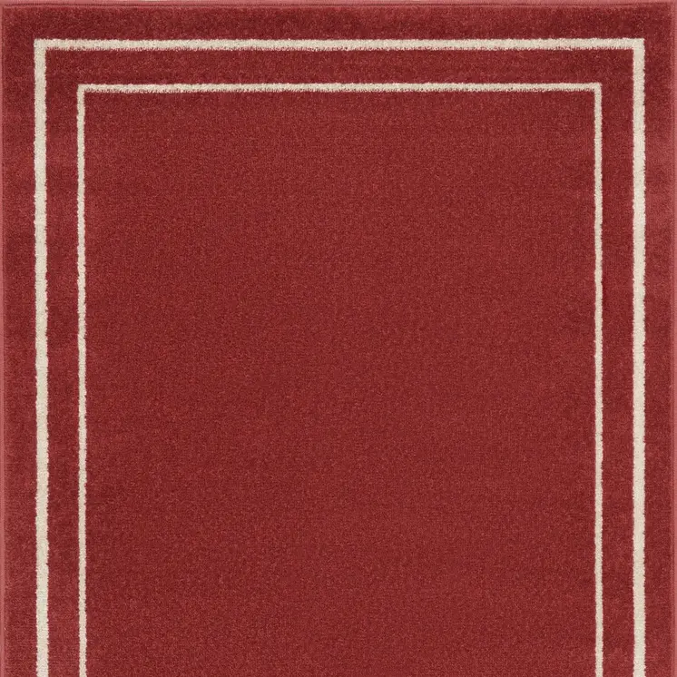 3' X 5' Red And Ivory Indoor Outdoor Area Rug