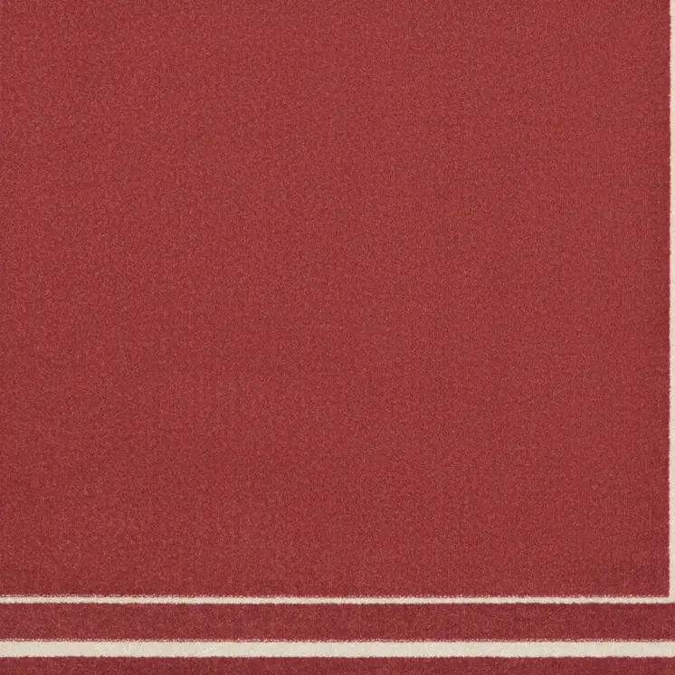 5' Red And Ivory Square Indoor Outdoor Area Rug