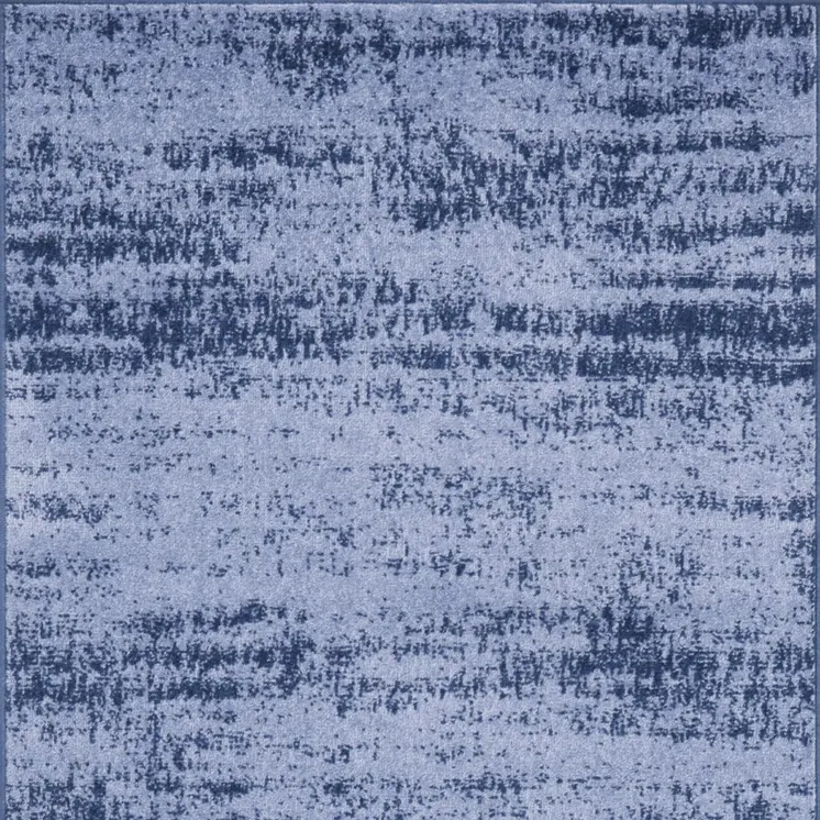 3' X 5' Denim Blue And Navy Blue Abstract Indoor Outdoor Area Rug