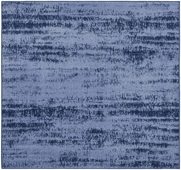 5' Denim Blue And Navy Blue Square Abstract Indoor Outdoor Area Rug