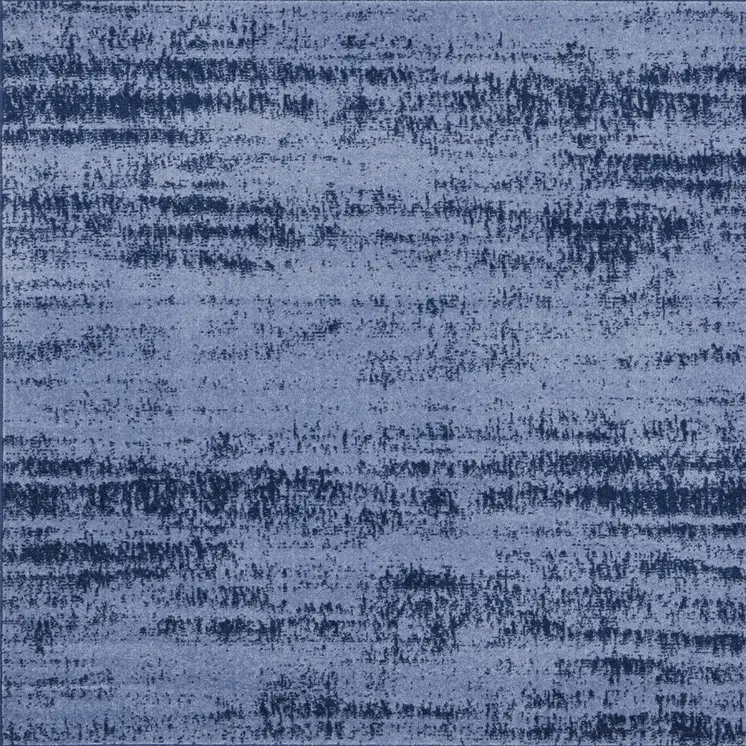 5' Denim Blue And Navy Blue Square Abstract Indoor Outdoor Area Rug