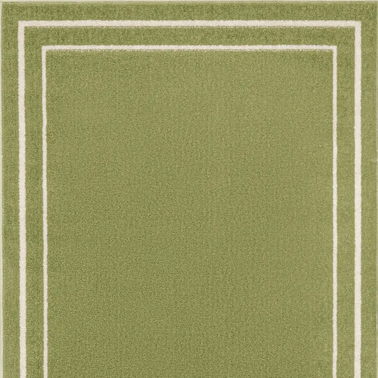 2' X 4' Green And Ivory Indoor Outdoor Area Rug