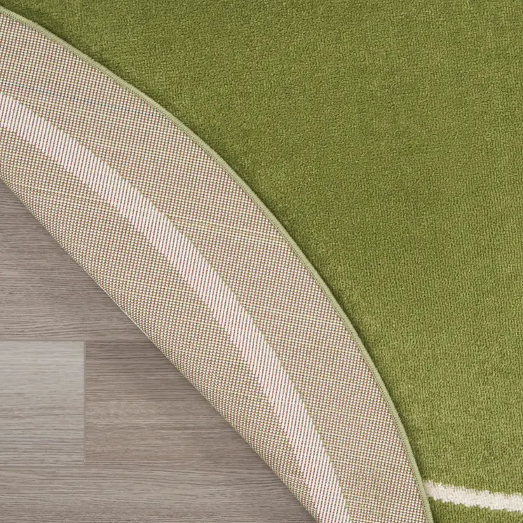 4' Green And Ivory Round Indoor Outdoor Area Rug