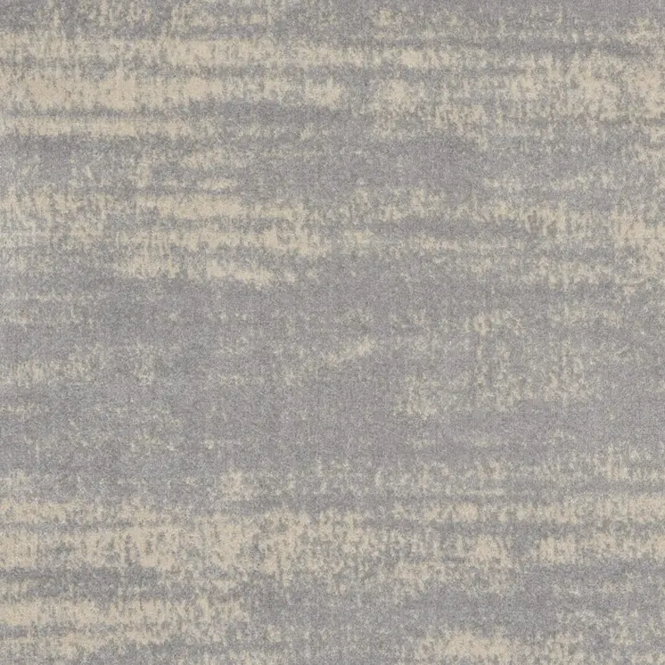 5' Gray And Beige Square Abstract Indoor Outdoor Area Rug