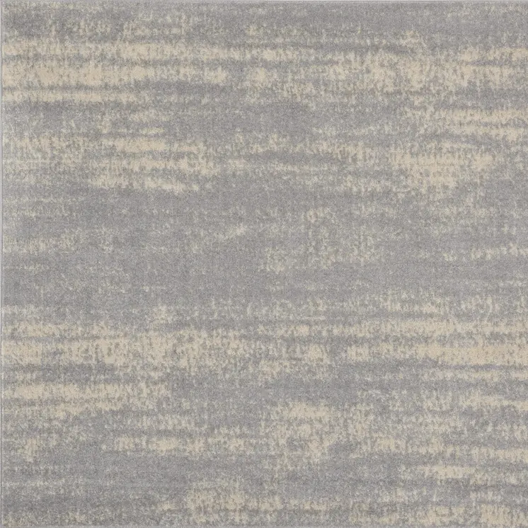 5' Gray And Beige Square Abstract Indoor Outdoor Area Rug