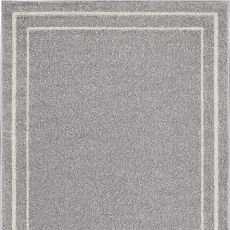 2' X 4' Gray And Ivory Indoor Outdoor Area Rug