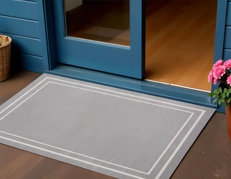2' X 4' Gray And Ivory Indoor Outdoor Area Rug