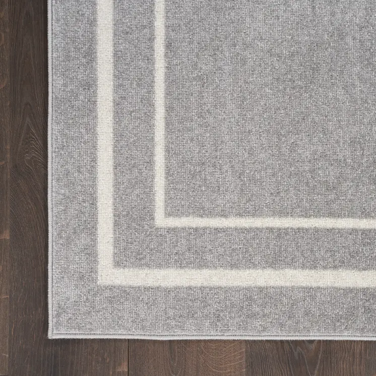 2' X 4' Gray And Ivory Indoor Outdoor Area Rug