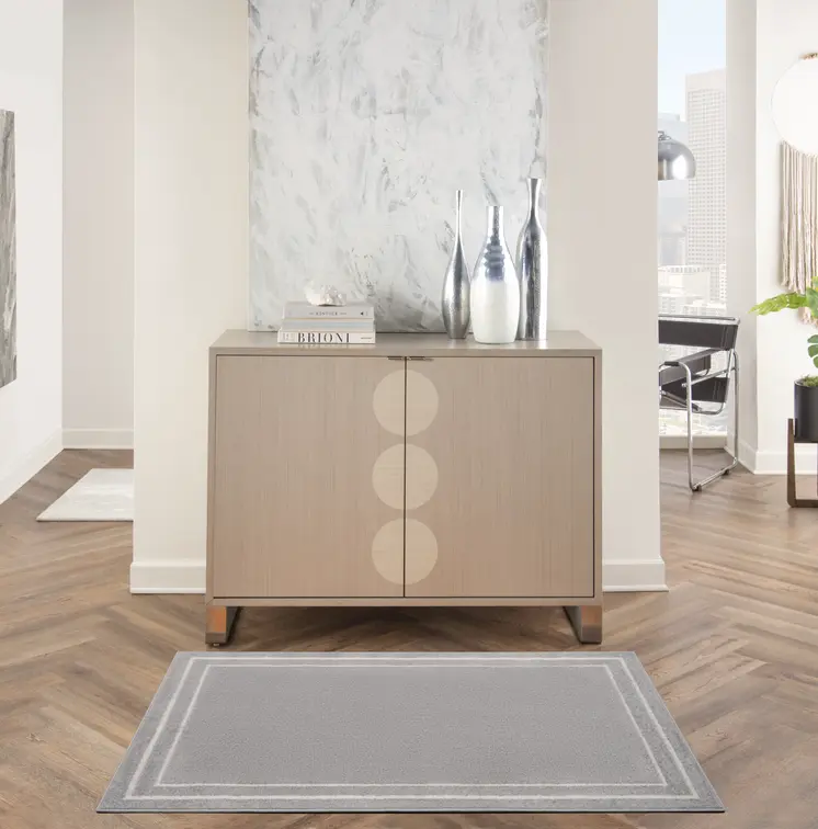 3' X 5' Gray And Ivory Indoor Outdoor Area Rug