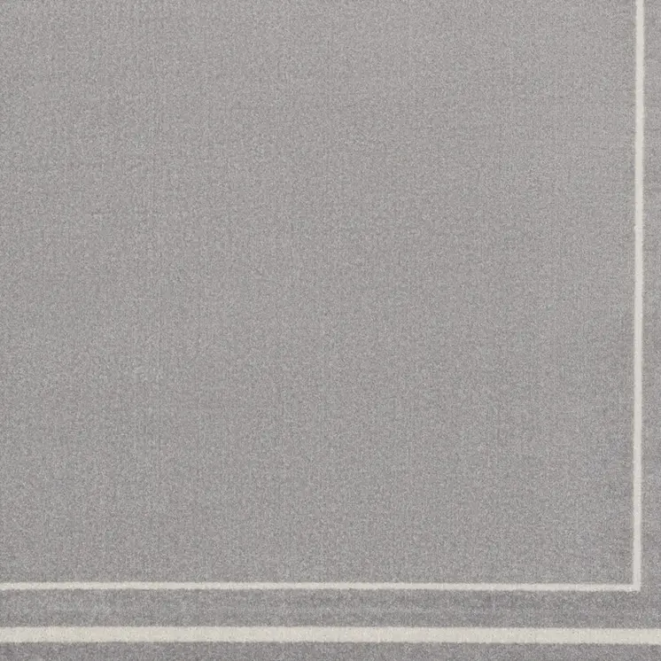 5' Gray And Ivory Square Indoor Outdoor Area Rug