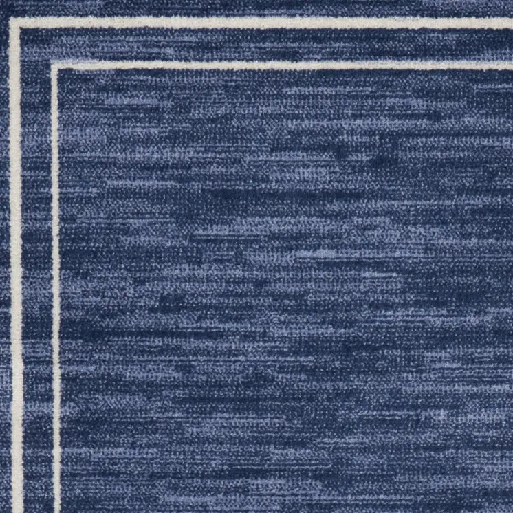 2' X 4' Navy Blue And Ivory Indoor Outdoor Area Rug