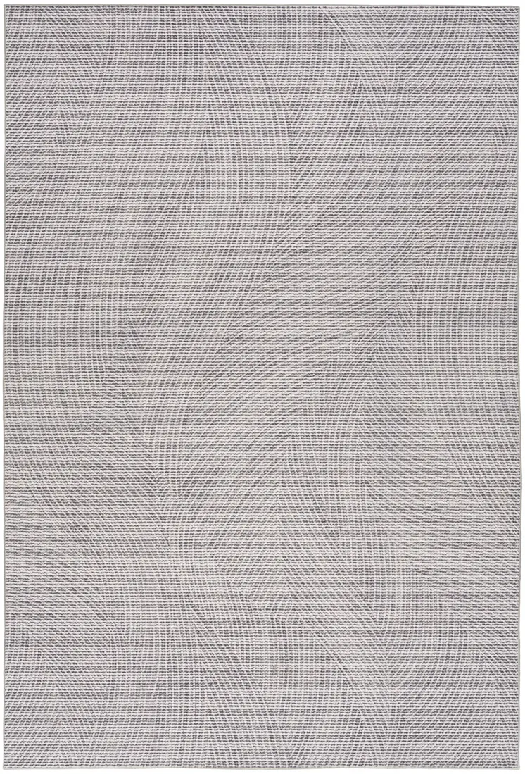 4' X 6' Gray and Ivory Abstract Power Loom Washable Non Skid Area Rug