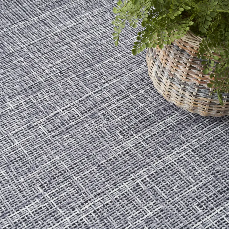4' X 6' Gray and Ivory Abstract Power Loom Washable Non Skid Area Rug