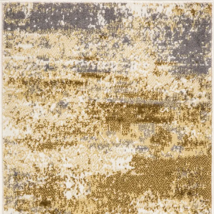 2' X 4' Beige and Blue Abstract Power Loom Area Rug