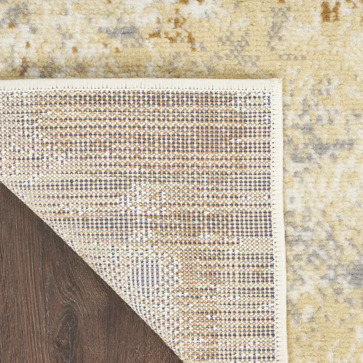 2' X 4' Beige and Blue Abstract Power Loom Area Rug